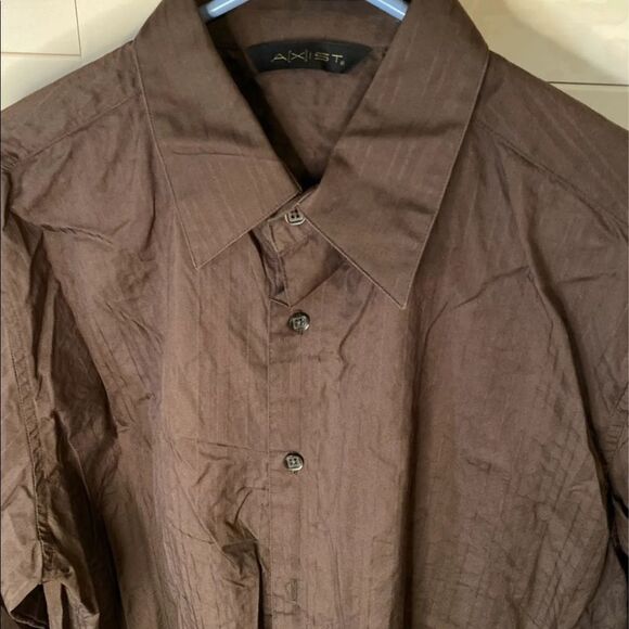 Axist Brown Striped Button Down - Picture 3 of 4